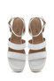 Women's White Ankle Buckle Wedge Heeled Espadrille Sandals 25Sfd443218 - 8
