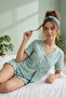 Pijama Set with Bows, Ruffle Details, and Checked Shorts 4586 - 2