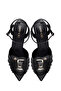 Women's Black Ankle Buckle High Thin Heels Shoes Genuine Leather Sandals 25Sfd494718 - 8
