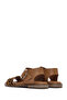 Women's Tan Buckle Leopard Patterned Genuine Leather Sandals 25Sfd201114 - 5