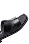 Women's Black Leather Slippers 25Sfd 330218 - 8