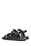 Women's Black Ankle Buckle Genuine Leather Sandals 25Sfd361818 - 5