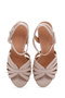 Women's Beige Ankle Strap Thick Heeled Shoes Sandals 25Sfe462218 - 7
