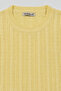 Yellow Short Sleeve Crew Neck Slim Fit Women's Sweatshirt - 2