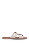 Women's Cream Leather Slippers 25Sfd 332918