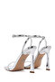 Women's Silver Ankle Strap High Thin Heels Evening Dress Shoes Metallic Sandals 25Sfe493732 - 5