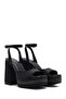 Women's Black Ankle Buckle Platform High Thick Heeled Shoes Sandals 25Sfd443118 - 3