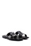 Women's Black Leather Slippers 25Sfd 330218 - 3