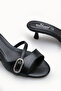 Larissa Mina Women's Thin Heeled Slippers 00122607 Black Rustic - 2
