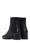 Women's Black Zippered Short Thick Heeled Leather Boots 25Wfd160718 - 7