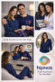 Navy Blue Star Patterned Women's Pajama Set Shirt Collar Stylish and Comfortable Home Wear - 4