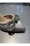 Şah Satin Bow Rhinestone Women's Heeled Shoes - 4