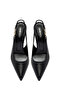 Women's Black Buckle Open Back Patterned Thin Heeled Leather Shoes 25Afd120240 - 8