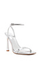 Women's Silver Ankle Strap High Thin Heels Evening Dress Shoes Metallic Sandals 25Sfe493732 - 7