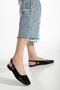 حذاء باليه مسطح مفتوح من الخلف مصنوع من الجلد اللامع - 2