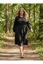Apsen Women's Black Long Sleeve Transitional Midi Length Plus Size Dress 4409-110 - 2