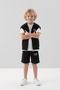 Crew Neck Boys' Vest T-Shirt and Shorts Three-Piece Set - 2
