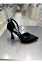 Şah Satin Ankle Strap Stylish Heeled Shoes - 2