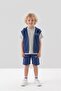 Crew Neck Boys' Vest T-Shirt and Shorts Three-Piece Set