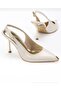 Serrace Open Back Metal Front Stylish Women's Heeled Shoes - 4