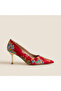 Valley Ethnic Pattern Closed-Back Short Heeled Shoes - 6