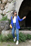 Cobalt Blue Sleeve Drawstring Detail Blazer - 3