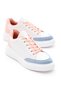 Women's White Powder Comfortable Fit High Poly Sole Lace-Up Sports Shoes - 3