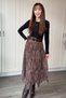 Asymmetrical Lined Chiffon Midi Skirt