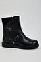 Men's Black Comfortable Fit Buckle Genuine Leather Zippered Boots - 2
