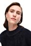 Knitwear Comfortable Fit Standard Size Low Sleeve Crew Neck Black Sweater - 3