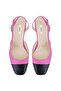 Women's Pink Heeled Leather Shoes - 4