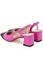 Women's Pink Heeled Leather Shoes - 5