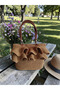 Hand Knitted Paper Rope Straw Bag - 2