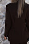 Coffee brown double-breasted blazer set with pile detail - 5
