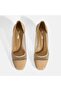 Women's Beige Mesh Detailed Heeled Classic Shoes - 7