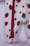 100% Cotton Strawberry 2-Piece Overalls, Apron, Beret Set of 4 23611 - 5