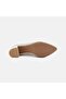Women's Beige Patent Leather Thick Heeled Shoes - 4