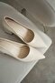 Beige Patent Leather Women's Heeled Shoes Tr08Ms16E - 2
