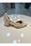Şah Short Heel Satin Silk Material Stone Evening Dress Shoes - 2