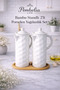 2 Pieces 1Lt Porcelain Oil Pot and Bamboo Stand Base 3-Piece Oil Pot Sunflower Oil Olive Oil Jug - 2