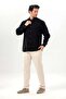 Long Sleeve Şile Fabric Judge Collar Single Pocket Men's Summer Shirt Black 3003 - 6