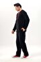 Long Sleeve Sile Cloth Crew Neck Ethnic Men's Summer T-shirt Black Black - 5