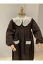 Girl's Chocolate Brown Hijab Long Muslin Dress Merasim Dress Umrah Dress - 3