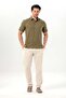 Short Sleeve Slim Fit Şile Cloth Single Pocket Men's Summer Shirt Khaki 3049