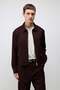 Burgundy Relaxed Fit Zippered Men's Coat - 2