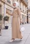Jacket Skirt Scuba Two-Piece Set 1614 - Stone - 4