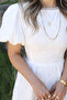 White Back Tie Detail Floral Embroidered Dress - 7