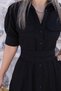 Black balloon sleeve shirt dress - 4