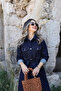Navy Long Belted Pocketed Jean Dress - 4