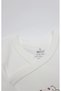 Double-Breasted Body Half Sleeve Love You Family 17144 Powder - 2